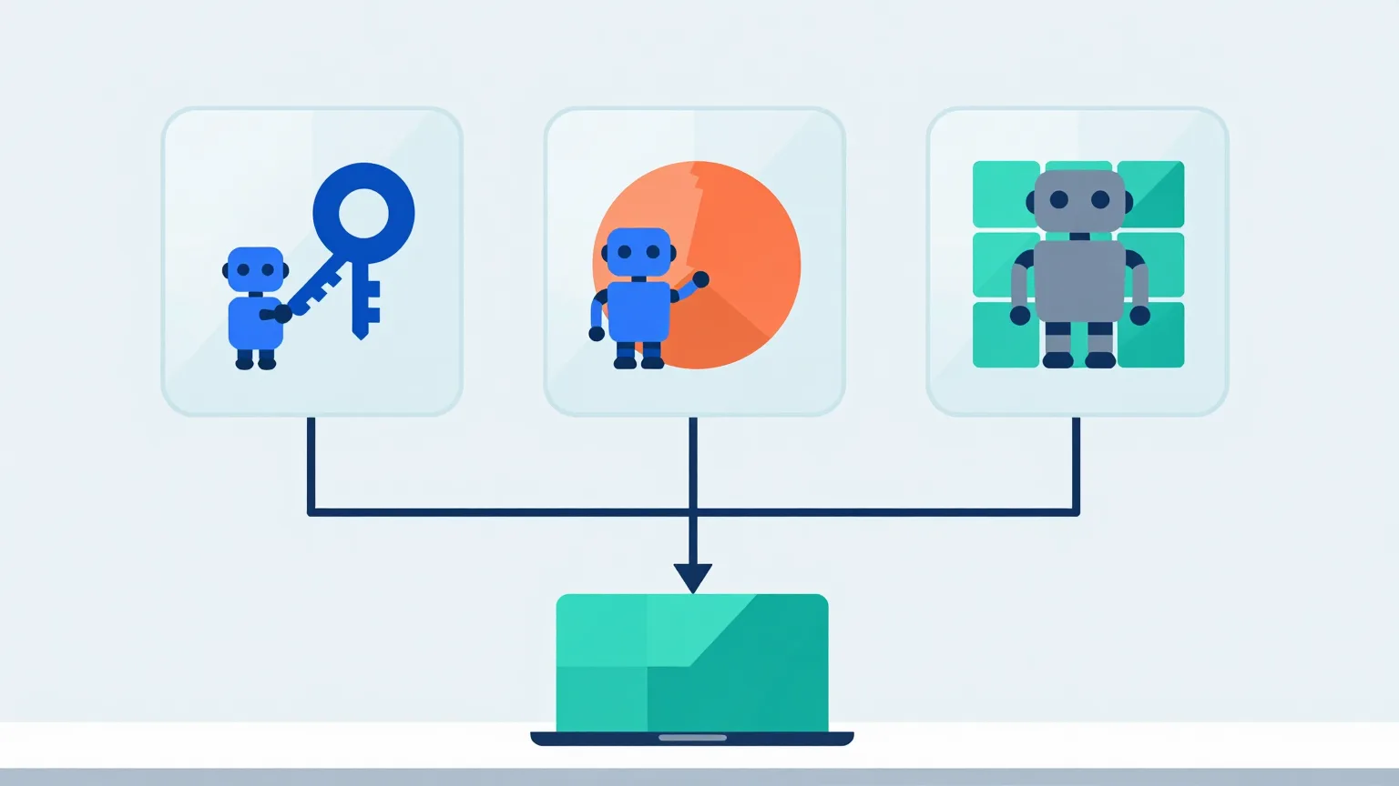 Git worktreeで分離した複数作業をAIエージェントが並行して進める様子を示す図